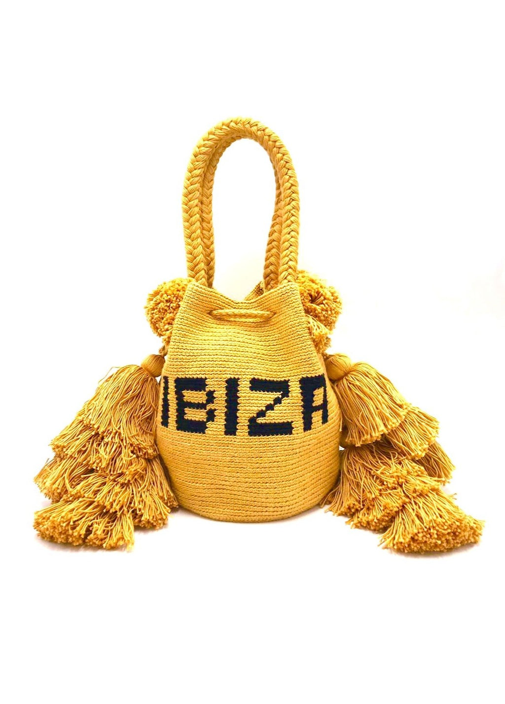 Ibiza bag, Mustard and triple tassel.