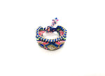 Luxury friendship bracelet- blue pink mix- navy and white crystal- blue ribbon